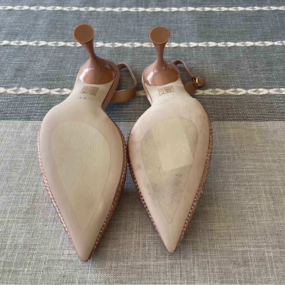 Jeffrey Campbell Zivote Slingback Pump Heels Light Pink Rose Satin Size 9.5 - Picture 7 of 8